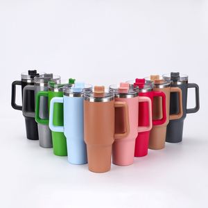 Vaso Térmico Portátil de Acero Inoxidable 304 de 40oz con Asa, Aislamiento al Vacío, para Coche y Exteriores, con Popote, para Hielo, de Primera Generación, Transfronterizo - Product Image 1