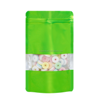 Sac d'emballage alimentaire en mylar à quantité minimale de commande basse d'usine, sac pochette debout, sac résistant aux odeurs, Doypack à impression personnalisée avec fenêtre transparente