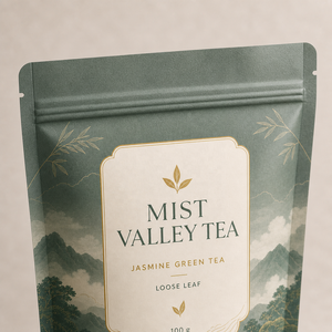 Sachet d'emballage de thé imprimé sur mesure, refermable avec fermeture éclair, pochette autoportante pour thé aux herbes et thé en vrac - Product Image 1