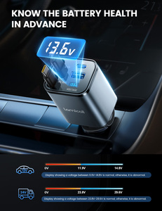 <span class=keywords><strong>Chargeur</strong></span> de <span class=keywords><strong>voiture</strong></span> rétractable Lamicall PT-41 <span class=keywords><strong>4</strong></span>-en-1, adaptateur de charge rapide, cordon USB-C, allume-cigare, station de prise multiple - Product Image 6