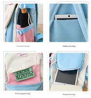 Sac à dos imperméable pour lycée avec boîte à lunch, doublure en nylon, toile, bretelles arquées, capacité 20-39L, fermeture éclair