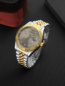 Orologio al Quarzo Classico in Acciaio Inossidabile con Calendario Completo e Cronografo - Product Image 1