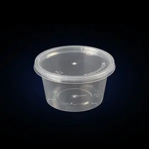 Small Plastic Condiment Food Storage Containers 2 Ounce 3 unce Plastic Jello Shot Cup Containers with Snap on Leak Proof Lids