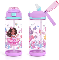 Nouvelle Bouteille Créative et Mignonne en Plastique de 600 ml pour Enfants, Écologique, Résistante à l'Eau Bouillante, avec Paille, Idéale pour la Maison, l'École et le Camping, Personnalisable avec Logo