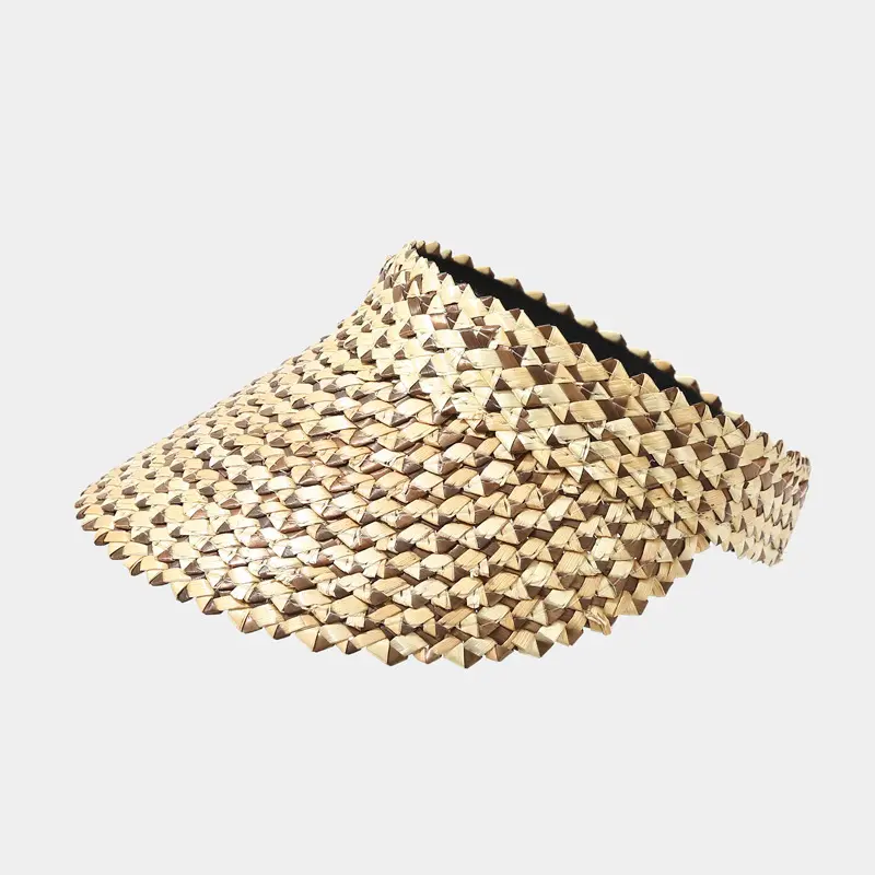 2024 new Wholesale summer Pineapple weave handmade straw without sun-proof baseball hat women leisure visors cap