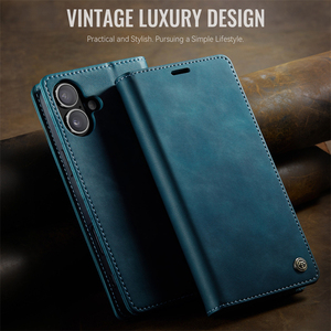 Funda de cuero genuino tipo cartera para iPhone 16 Plus, funda plegable de lujo para iPhone 17 Pro Max - Product Image 5