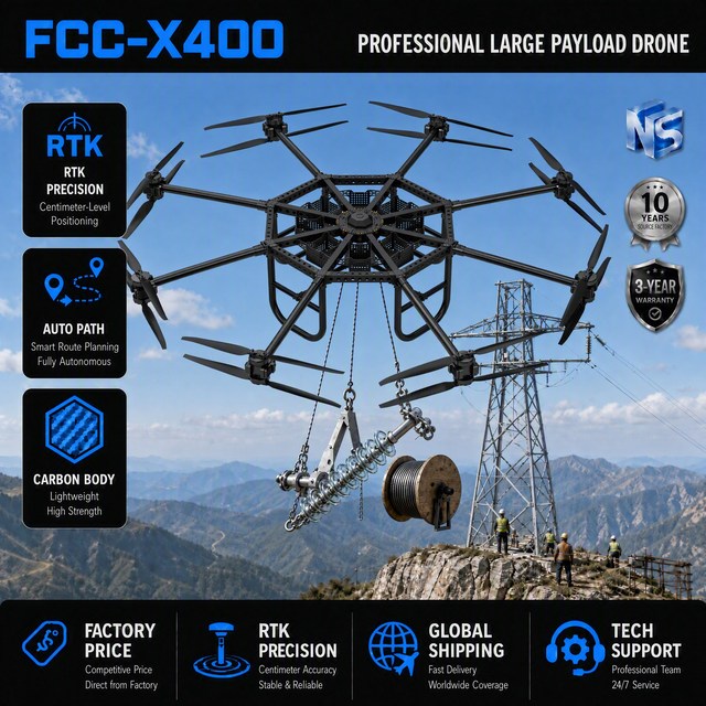 High Payload Drone Supplying Construction Goods to Landslide-prone Mountain Areas