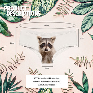 Vendita calda Della Fabbrica personalizzato RACOON stampato delle donne delle mutandine <span class=keywords><strong>super</strong></span> soft senza soluzione di continuità <span class=keywords><strong>sexy</strong></span> delle donne della biancheria intima - Product Image 3