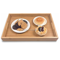 Logo Size Custom Bamboe Houten Volkskunst Vaatwasser Veilig Voedsel Brood Kaas Koffie Serveerschaal Met Handvat