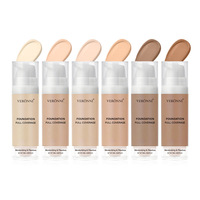 Fond de teint liquide crème VERONNI 6 couleurs, couvrance totale, waterproof, maquillage doux pour le visage, longue tenue, 50 ml