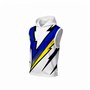 Camiseta de Fútbol sin Mangas con Capucha y Gráfico de Rayo Estilo Cómico Fanshi, Top de Entrenamiento Transpirable - Product Image 6