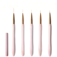 Ensemble de pinceaux pour extension d'ongles en acrylique, liner, nail art, outils pour gel, pinceaux pour peinture d'ongles et sculpture florale
