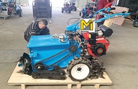 Mini-tracteur multifonctionnel à moteur avec trancheuse à chaîne portative (bleu) pour fondations et fossés