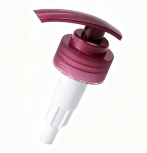 หัวปั๊มโลชั่นพลาสติกแบบเกลียว 4cc 33/410 สีม่วงด้านบน ฐานสีขาว ป้องกันการรั่วซึม สำหรับขวดแชมพู ครีมอาบน้ำ และขวดเครื่องสำอาง ขายส่ง - Product Image 2