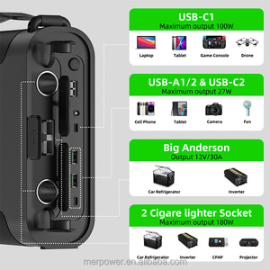 Batterie de stockage d'énergie solaire portable 12V 100Ah, grande capacité, grosse prise, powerbank pour utilisation en extérieur - Product Image 4