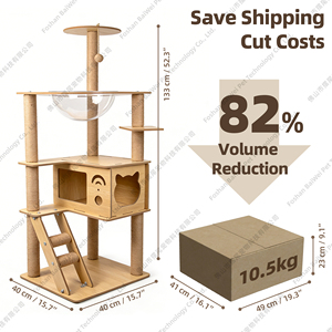 Árbol para <span class=keywords><strong>Gatos</strong></span> Multinivel de Madera con Postes Rascadores de Sisal, <span class=keywords><strong>Hamaca</strong></span> y Estructura de Escalada - Product Image 4