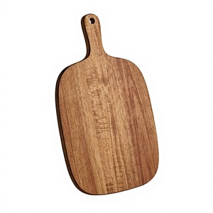Planche à découper en bois avec poignée, planche à découper multifonctionnelle, planche de service ronde pour la cuisine - Product Image 1