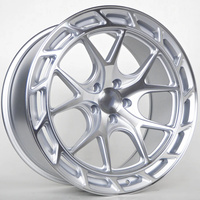 Jantes forgées monobloc RCSR en argent 5x114.3 19 20 21 22 pouces, jantes de voiture en alliage d'aluminium personnalisées à 5 branches pour Corvette C6 Audi SQ5 RS5