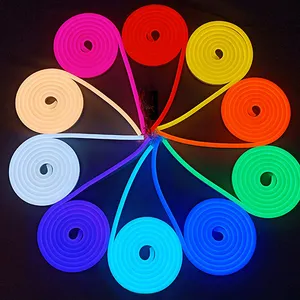 DIY Dapat Dipotong Luar Ruangan Fleksibel Tahan Air 16.4Ft 5M Neon Tali Tanda Flex 12V LED Strip Lampu Neon untuk Ad Pencahayaan Karakter