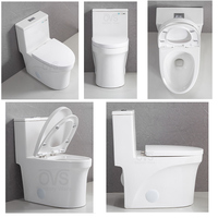 WC de salle de bain OVS CUPC pour l'Amérique du Nord, toilette en céramique personnalisée, allongée, à chasse d'eau siphonique, monobloc