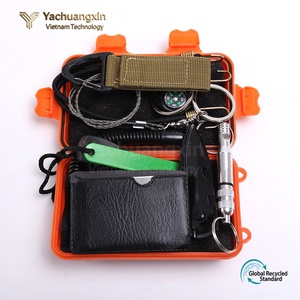 Kit de survie Yachuangxin avec boussole, sifflet, couteau et mousqueton, accessoire portable pour l'extérieur, étui noir - Product Image 5