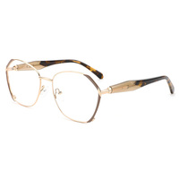 Gafas de Metal de Acero Inoxidable Sólido de Dos Tonos, Diseño Unisex de Alta Calidad, Bajo MOQ, con Montura Óptica de Diseño Moderno