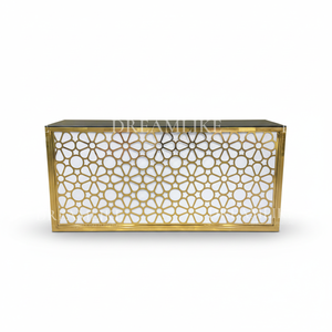 <span class=keywords><strong>Bar</strong></span> de jardin pliable moderne, comptoir haut, en acier inoxydable doré, avec plateau en verre, fer et acrylique, table de <span class=keywords><strong>bar</strong></span> à cocktails rectangulaire - Product Image 3