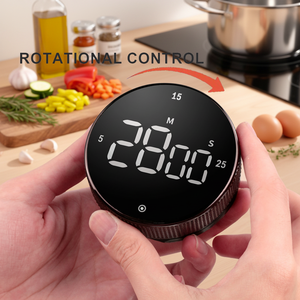 Minuteur de cuisine numérique rotatif en plastique avec affichage LED, support magnétique, alarme sonore puissante et boutons de raccourci pour la cuisson (<span class=keywords><strong>5</strong></span>/15/25 <span class=keywords><strong>min</strong></span>) - Product Image 1