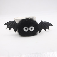 Peluche de chauve-souris mignonne pour Halloween, porte-clés en peluche d'elfe, pendentif mignon, petit diable, ailes dynamiques, porte-clés de voiture