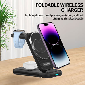 <span class=keywords><strong>Carga</strong></span> inalámbrica magnética 3 en 1 Identificación de Dispositivo inteligente Potencia de salida segura <span class=keywords><strong>Cargador</strong></span> inalámbrico magnético plegable portátil - Product Image 5