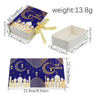 Boîtes à bonbons en forme de livre sur le thème de l'Eid Mubarak, boîtes à friandises pour la fête du Ramadan avec rubans dorés, boîte cadeau pour la fête du Ramadan musulman
