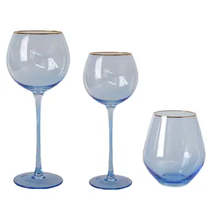 Individuelles Farb-Satz niedlicher runder grüner blauer Weinglas-Set für Rot- und Weingut