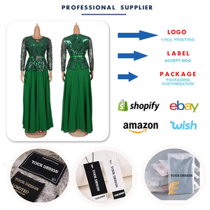 S10812 <span class=keywords><strong>Vestidos</strong></span> de Lujo <span class=keywords><strong>para</strong></span> Mujer <span class=keywords><strong>Vestidos</strong></span> de Noche Elegantes con Cuello Redondo y Lentejuelas con Adornos Pesados <span class=keywords><strong>Vestidos</strong></span> de Fiesta <span class=keywords><strong>Vestidos</strong></span> Africanos <span class=keywords><strong>para</strong></span> Mujer - Product Image 3