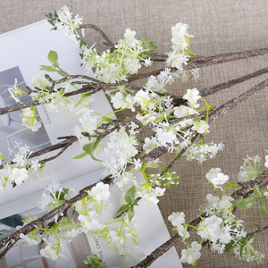 Flores Artificiales de Cerezo QIHAO, Color Rosa Blanco, Espiral, Plástico, Seda, Alta Simulación, Decoración para el Hogar, Primavera - Product Image 3