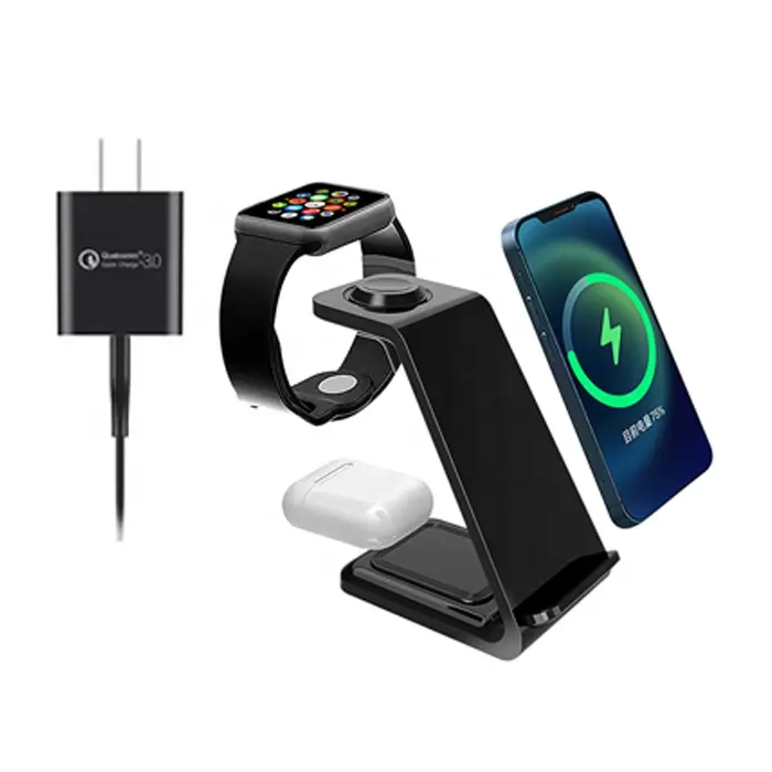 15W 3 in 1 Magnetic Wireless Charger Stand Portable Type-c Magnet Pad For Iphone Apple Watch Phone
