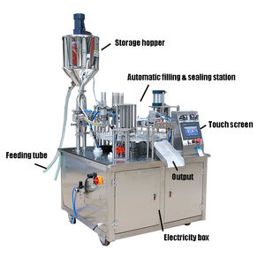 Xtime全自動ダブルヘッドロータリーアイスクリームヨーグルトゼリーバター紙コップ充填シーリングキャッピングワンセットマシン - Product Image 3