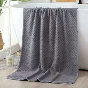 Coral Fleece Knitted Edge Series Soft Absorbent Hypoallergenic Solid Color & <b>Bath</b> <b>Towel</b> <b>Set</b> for Home Family Use - Product Image 3