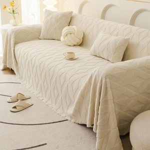 Plush <b>Sofa</b> <b>Cover</b> One Piece Elastic <b>Stretch</b> 90-140cm Solid Color Living Room Bedroom Outdoor <b>Sofa</b> Slipcover - Product Image 4