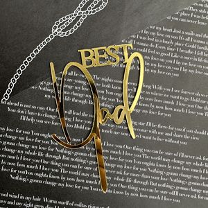 Nuovo stile in acrilico cake topper decorazione della torta del giorno del papà acrilico miglior papà - Product Image 5