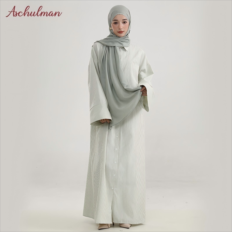 chinese dress ladies Peter Pan Collared Shirt Style Casual Wear Abaya Dress 3XL[+$3.99] / 56