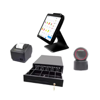 Sistema de Caixa Registradora com Tela Touch de 15.6", Máquina POS Tudo em Um, Software POS, Terminal de Registro de Vendas NFC