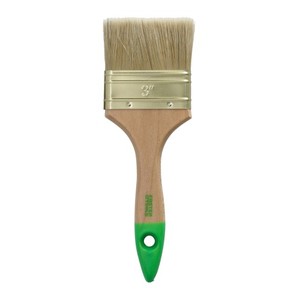 Venta al por mayor de pinceles de faja plana baratos fibra <span class=keywords><strong>sintética</strong></span> mango de <span class=keywords><strong>madera</strong></span> <span class=keywords><strong>cola</strong></span> verde cerdas naturales <span class=keywords><strong>para</strong></span> pulir pintura de pared China - Product Image 3