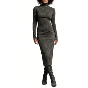 ชุดเดรสผู้หญิงคอเต่ามิดิลายมัดย้อม - เสื้อผ้าผู้หญิงแขนยาวเข้ารูป ชุดเดรสผู้หญิงแฟชั่น - Product Image 4