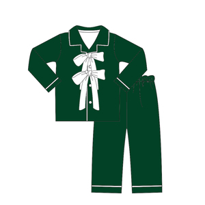 2025 nouveaux Styles rouge et vert enfants Boutique noël pyjamas Match bébé grandit personnalisé velours noël enfant en bas âge garçons et filles pyjamas - Product Image 5