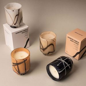 Modern Scented Candles with <b>Marble</b> Pattern <b>Glass</b> Jars Aromatherapy Home Decoration - Product Image 2