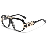 Lunettes de soleil carrées à double pont, monture noire, décoration en métal doré, verres foncés UV400, lunettes de soleil de luxe tendance pour hommes