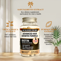 Capsules naturelles anti-DHT en marque blanche OEM avec biotine, fer et zinc pour la croissance des cheveux et le soutien du palmier nain pour adultes