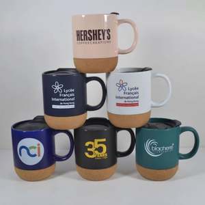 Taza de Cerámica Personalizada con Logotipo, para Regalo, Oficina, Hogar, Interior, para Leche, Café y Bebidas, con Base de Corcho y Tapa Deslizante - Product Image 5