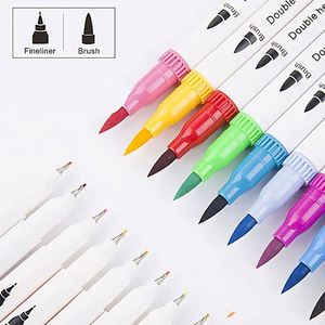 Hot Selling 60pcs Dual Tip Watercolor Drawing Marker Pen Set Colourful Double Head Marker Paper Tube Packaging for Art Creations - Product Image 1
