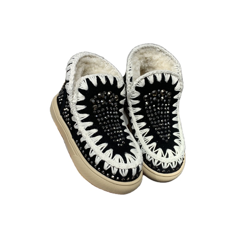 Модные зимние сапоги для девочек; Коллекция 2020 года; Зимняя хлопковая обувь ручной работы; Удобная и нескользящая обувь для детей